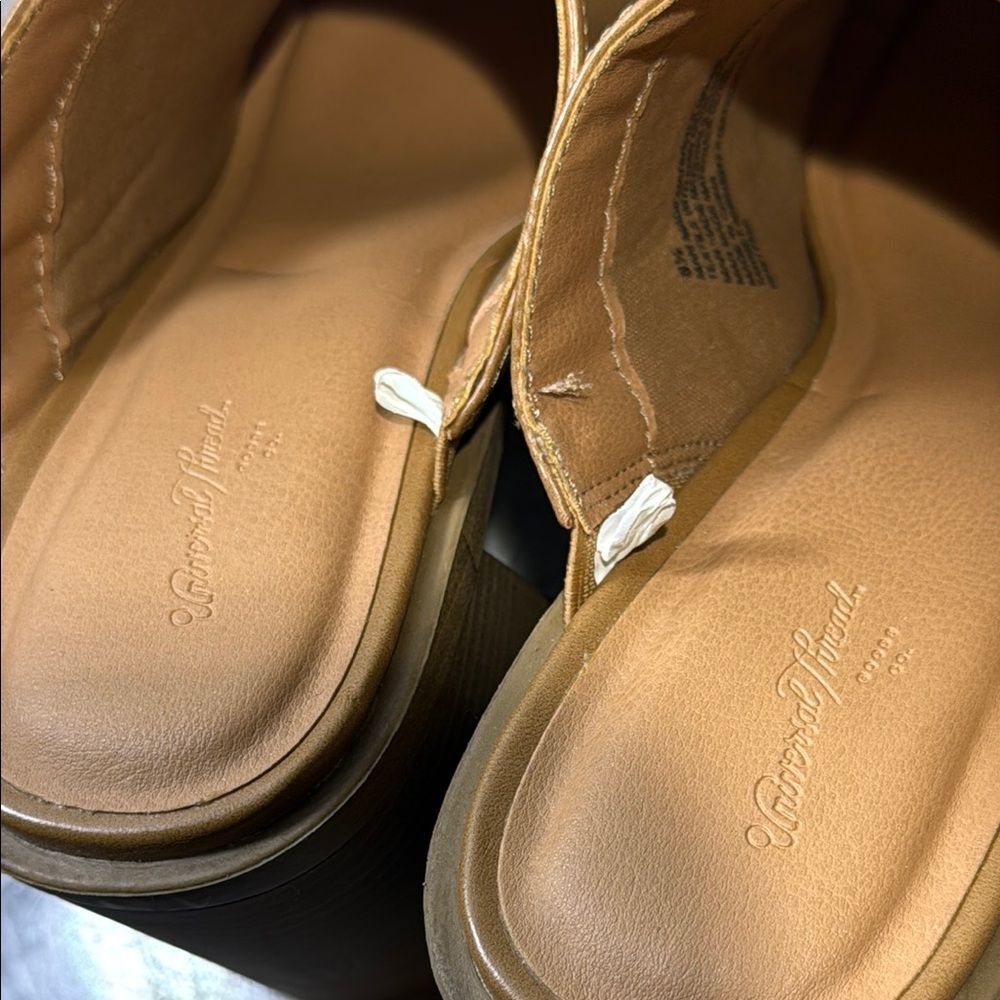 Universal Thread Tan Mules with Rounded Toe and Platform Sole - Picture 7 of 8